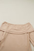 Foldover Off Shoulder Long Sleeve Stretch Viscose Fitted Top