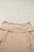 Foldover Off Shoulder Long Sleeve Stretch Viscose Fitted Top