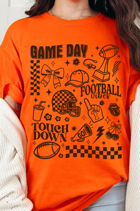 Football Graphic Short Sleeve Sporty Casual Graphic Tee