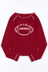 Football Graphic Thermal Knit Long Sleeve Game Day Top