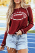 Football Graphic Thermal Knit Long Sleeve Game Day Top