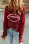 Football Graphic Thermal Knit Long Sleeve Game Day Top