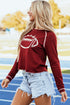 Football Graphic Thermal Knit Long Sleeve Game Day Top