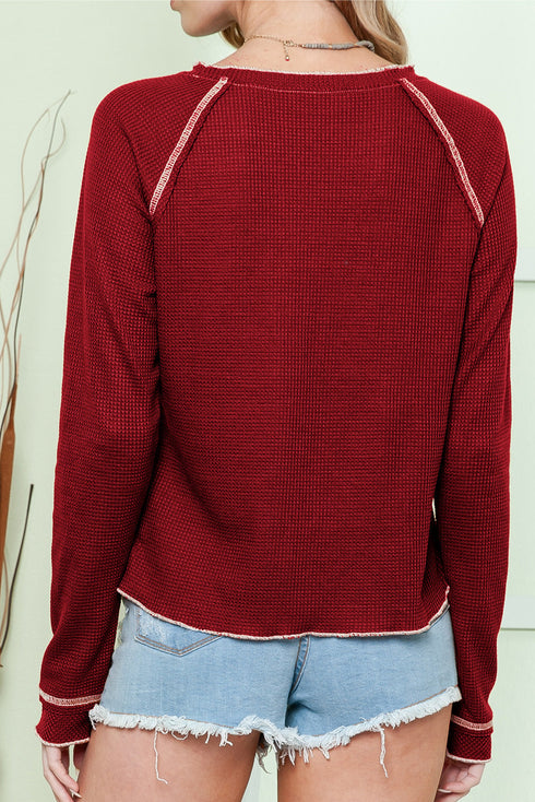 Football Graphic Thermal Knit Long Sleeve Game Day Top