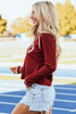 Football Graphic Thermal Knit Long Sleeve Game Day Top