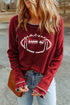 Football Graphic Thermal Knit Long Sleeve Game Day Top