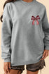 Football Laces Bow Back Graphic Pullover Sweatshirt
