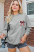 Football Laces Bow Back Graphic Pullover Sweatshirt