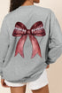 Football Laces Bow Back Graphic Pullover Sweatshirt