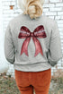 Football Laces Bow Back Graphic Pullover Sweatshirt