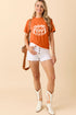 Football Print Graphic Short Sleeve Crew Neck Tee