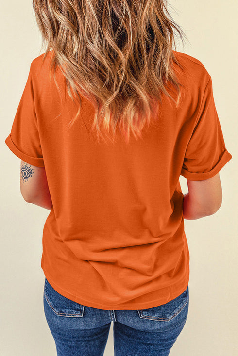 Football Print Graphic Short Sleeve Crew Neck Tee