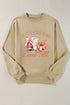Football Pumpkin And Coffee Graphic Crew Neck Sweatshirt