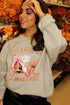 Football Pumpkin And Coffee Graphic Crew Neck Sweatshirt