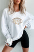 Football Script Graphic Corded Texture Crew Neck Sweatshirt