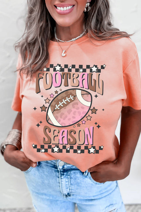 Football Season Graphic Print Short Sleeve Relaxed Shirt