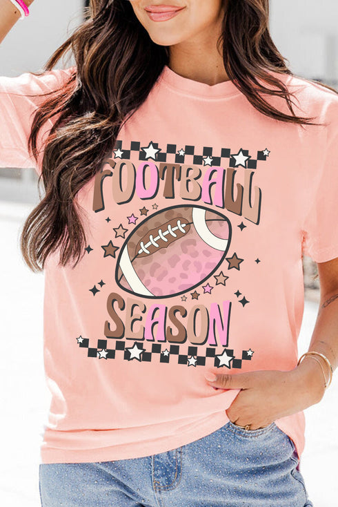Football Season Graphic Print Short Sleeve Relaxed Shirt
