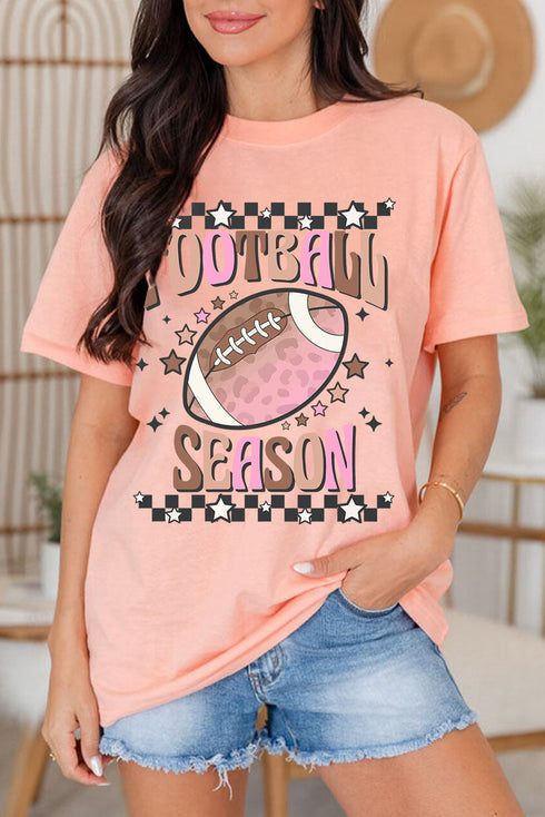 Football Season Graphic Print Short Sleeve Relaxed Shirt