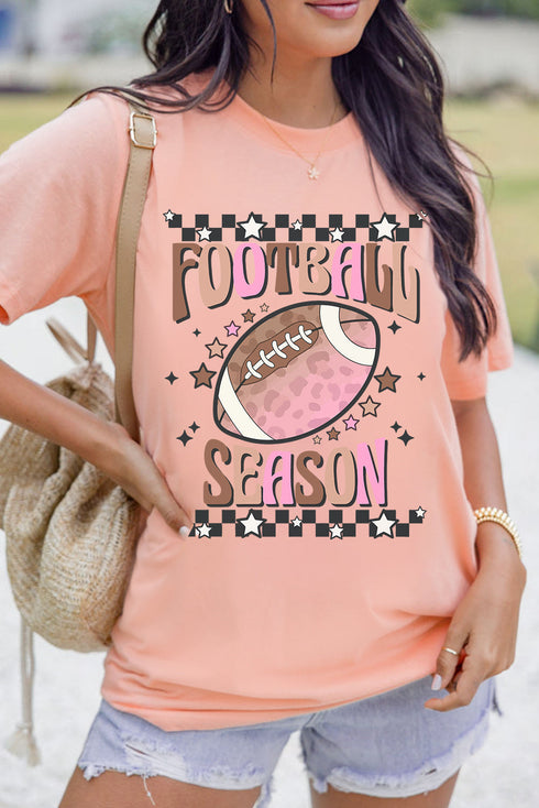 Football Season Graphic Print Short Sleeve Relaxed Shirt