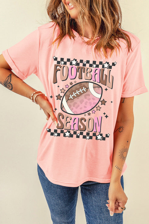 Football Season Graphic Print Short Sleeve Relaxed Shirt