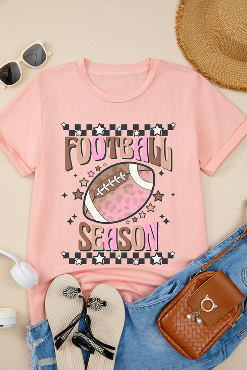 Football Season Graphic Print Short Sleeve Relaxed Shirt