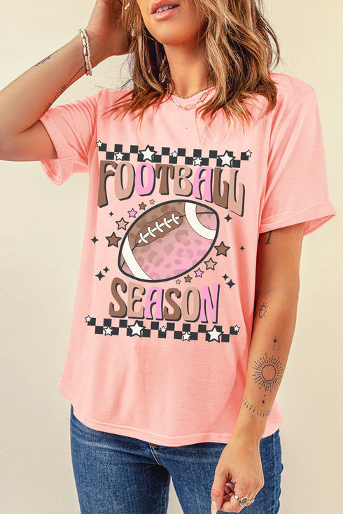 Football Season Graphic Print Short Sleeve Relaxed Shirt