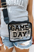 Football Shape Sequin Detail Transparent Chain Shoulder Bag