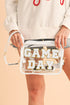 Football Shape Sequin Detail Transparent Chain Shoulder Bag