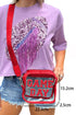 Football Shape Sequin Detail Transparent Chain Shoulder Bag