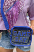 Football Shape Sequin Detail Transparent Chain Shoulder Bag