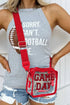 Football Shape Sequin Detail Transparent Chain Shoulder Bag