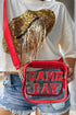 Football Shape Sequin Detail Transparent Chain Shoulder Bag