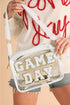 Football Shape Sequin Detail Transparent Chain Shoulder Bag