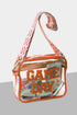 Football Shape Sequin Detail Transparent Chain Shoulder Bag