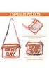 Football Shape Sequin Detail Transparent Chain Shoulder Bag