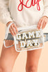 Football Shape Sequin Detail Transparent Chain Shoulder Bag