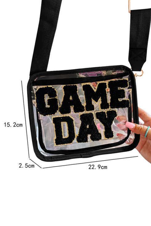 Football Shape Sequin Detail Transparent Chain Shoulder Bag