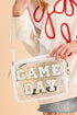 Football Shape Sequin Detail Transparent Chain Shoulder Bag