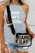 Football Shape Sequin Detail Transparent Chain Shoulder Bag