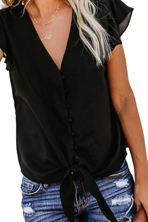 Forever Tonight Button Tie Top