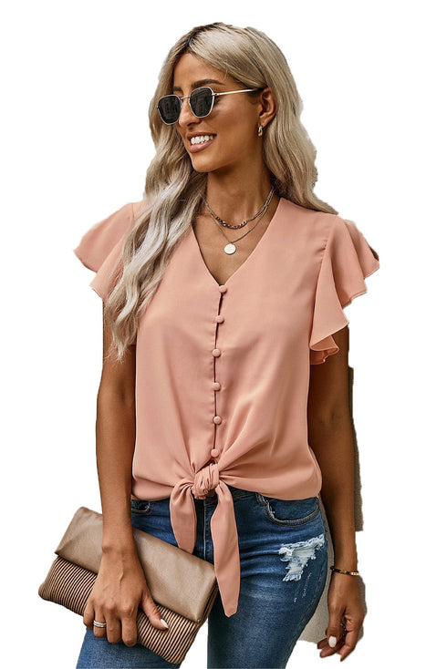 Forever Tonight Button Tie Top