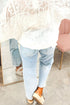 Frayed Hem Straight Leg Patchwork Cropped Denim Jeans