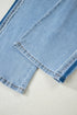 Frayed Side Panel Patchwork Striped Wide Leg Jeans