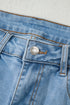Frayed Side Panel Patchwork Striped Wide Leg Jeans
