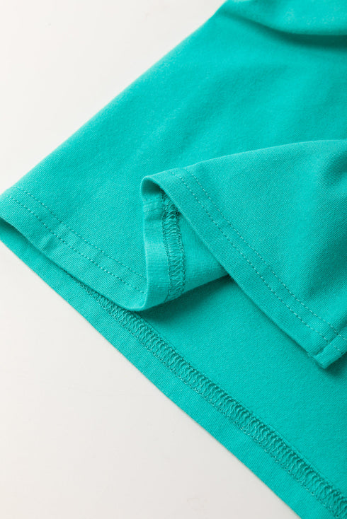 Frayed Star Patch Color Block Oversized T-Shirt Top