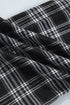French Plaid Drawstring Waist Wide Leg Pants