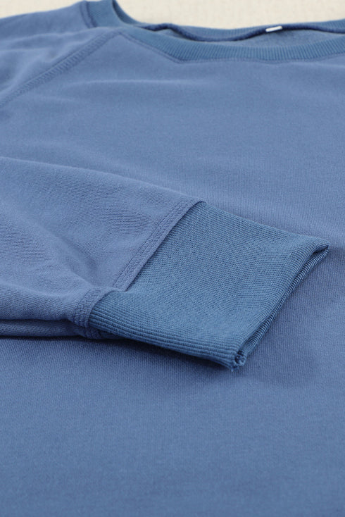 French Terry Cotton Blend Pullover Sweatshirt