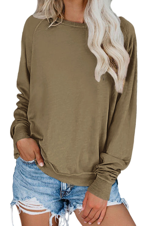 French Terry Cotton Blend Pullover Sweatshirt