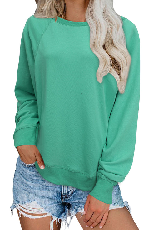 French Terry Cotton Blend Pullover Sweatshirt