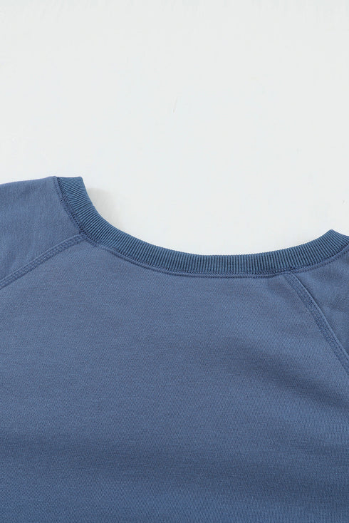 French Terry Cotton Blend Pullover Sweatshirt